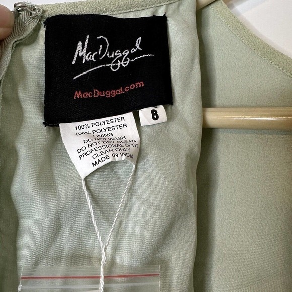 NWT Mac Duggal Beaded Sheath Midi Dress Women's Sleeveless Green Size 8 - Picture 7 of 14